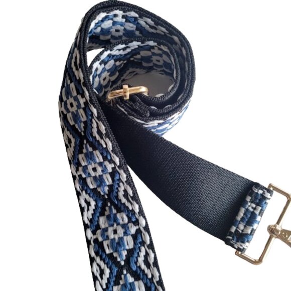 Adjustable Wide Navy Crossbody Strap Replacement for Handbag Purse 2" Guitar - Picture 3 of 13